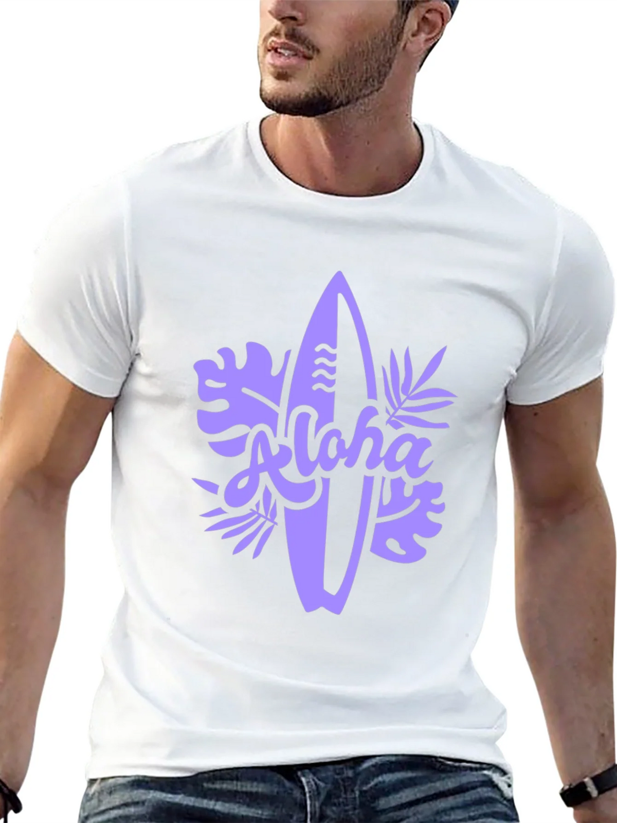 Aloha Surfboard Graphic Tee - Black Casual T-Shirt product image 12