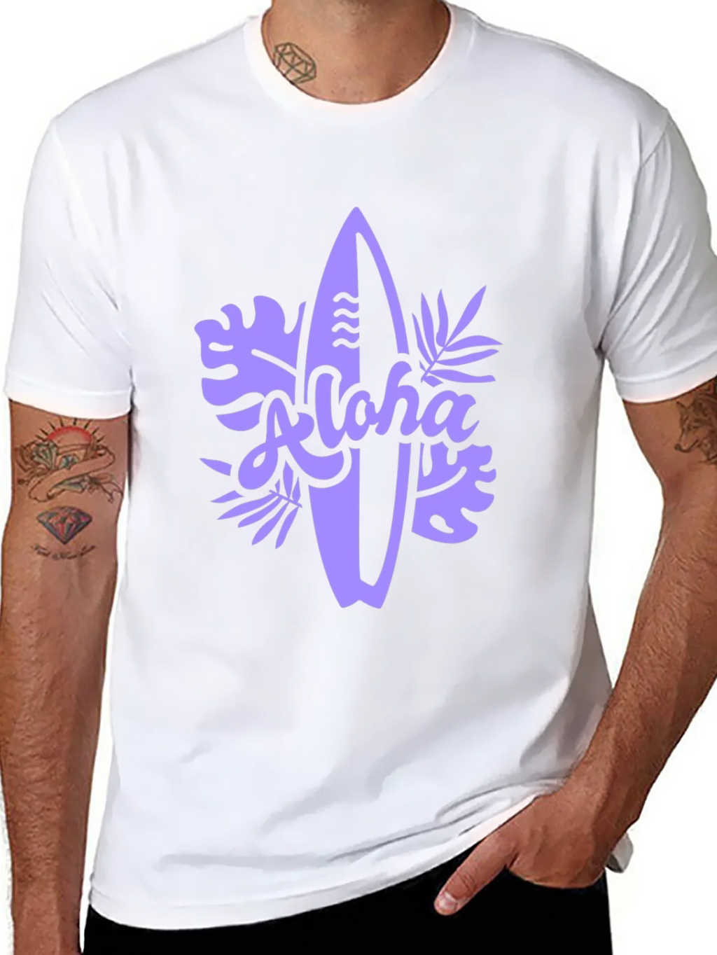 Aloha Surfboard Graphic Tee - Black Casual T-Shirt product image 7