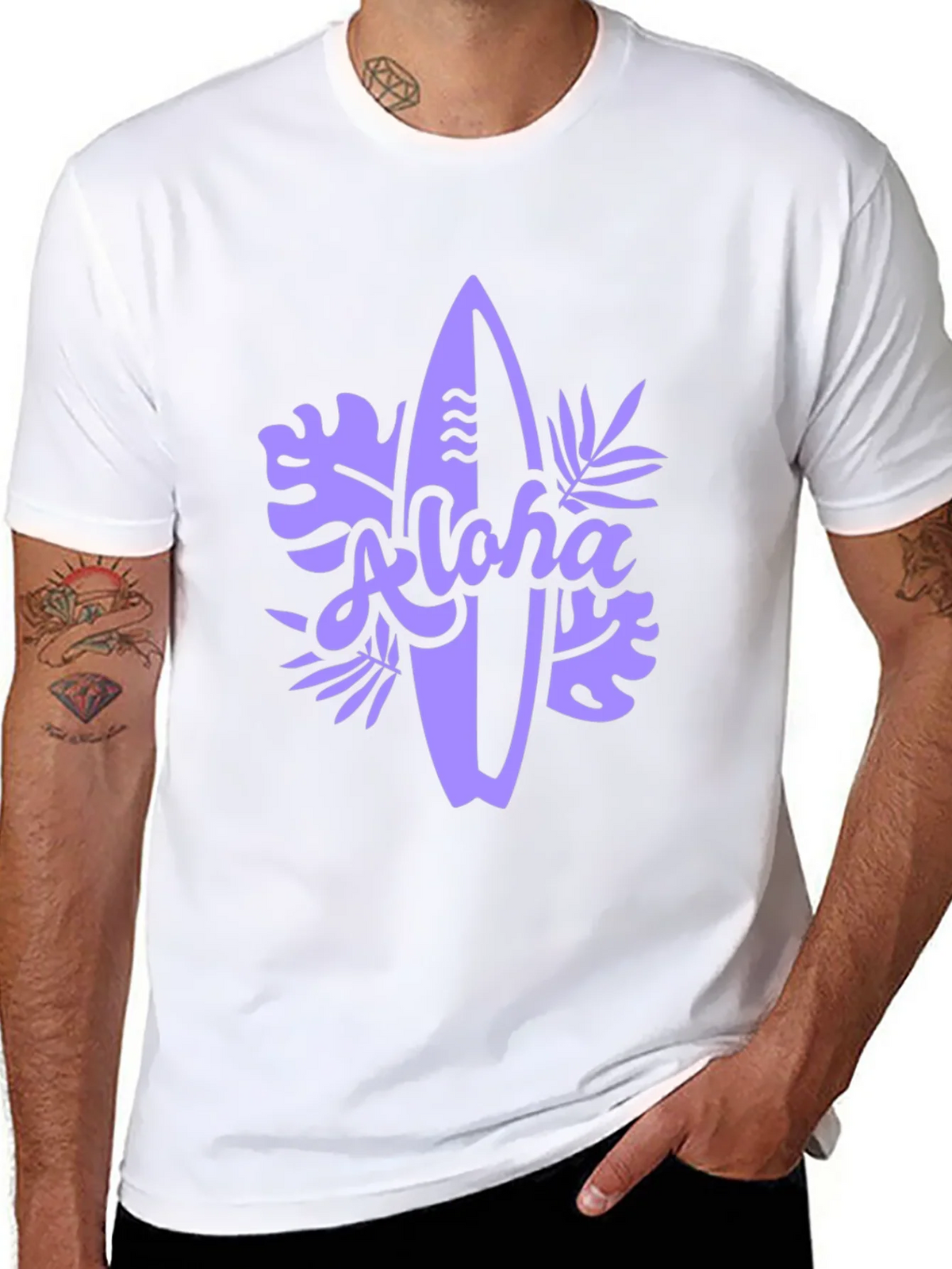 Aloha Surfboard Graphic Tee - Black Casual T-Shirt product image 7
