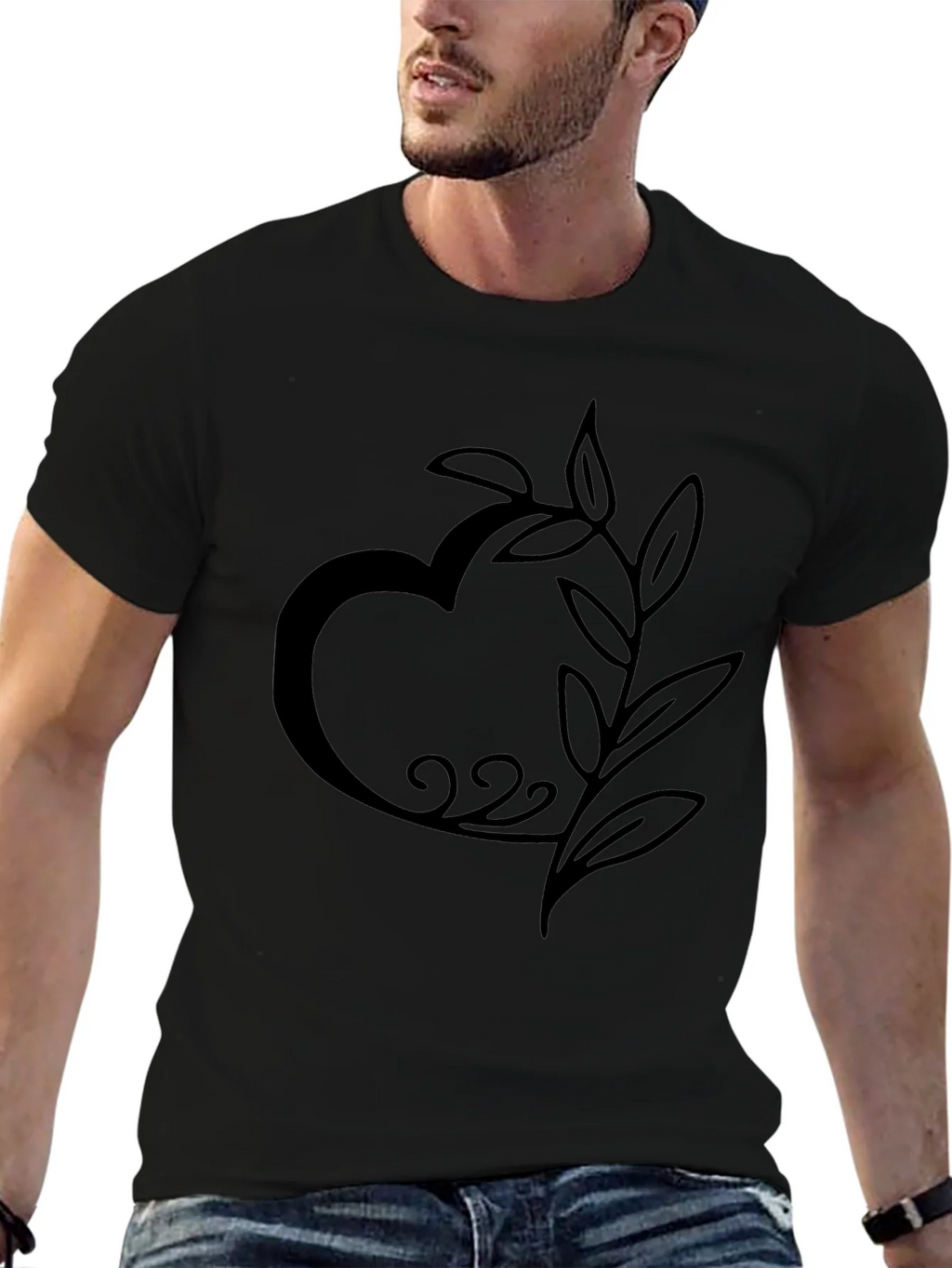 Heart and Leaf Black Graphic Tee product image 6