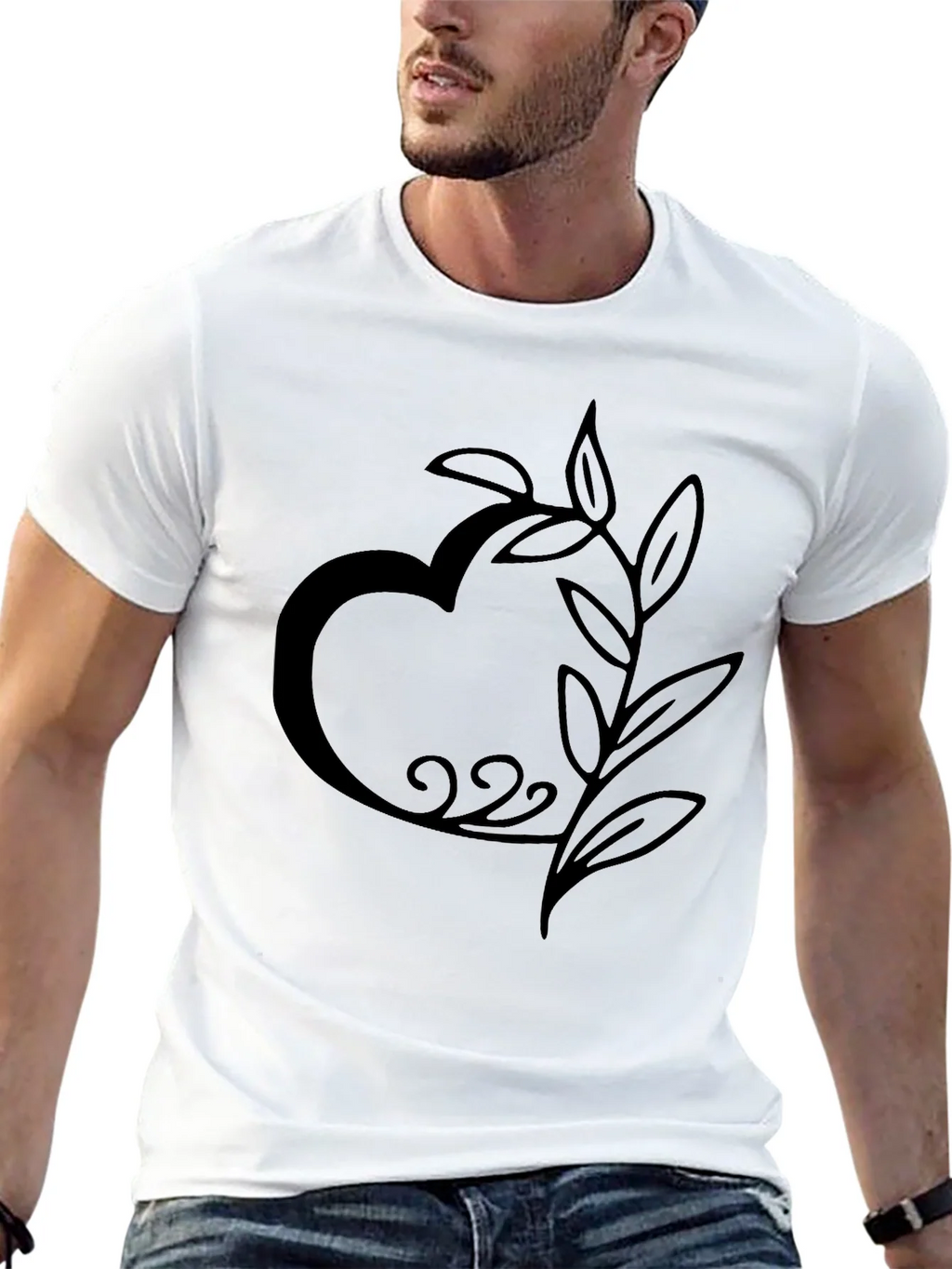 Heart and Leaf Black Graphic Tee product image 12