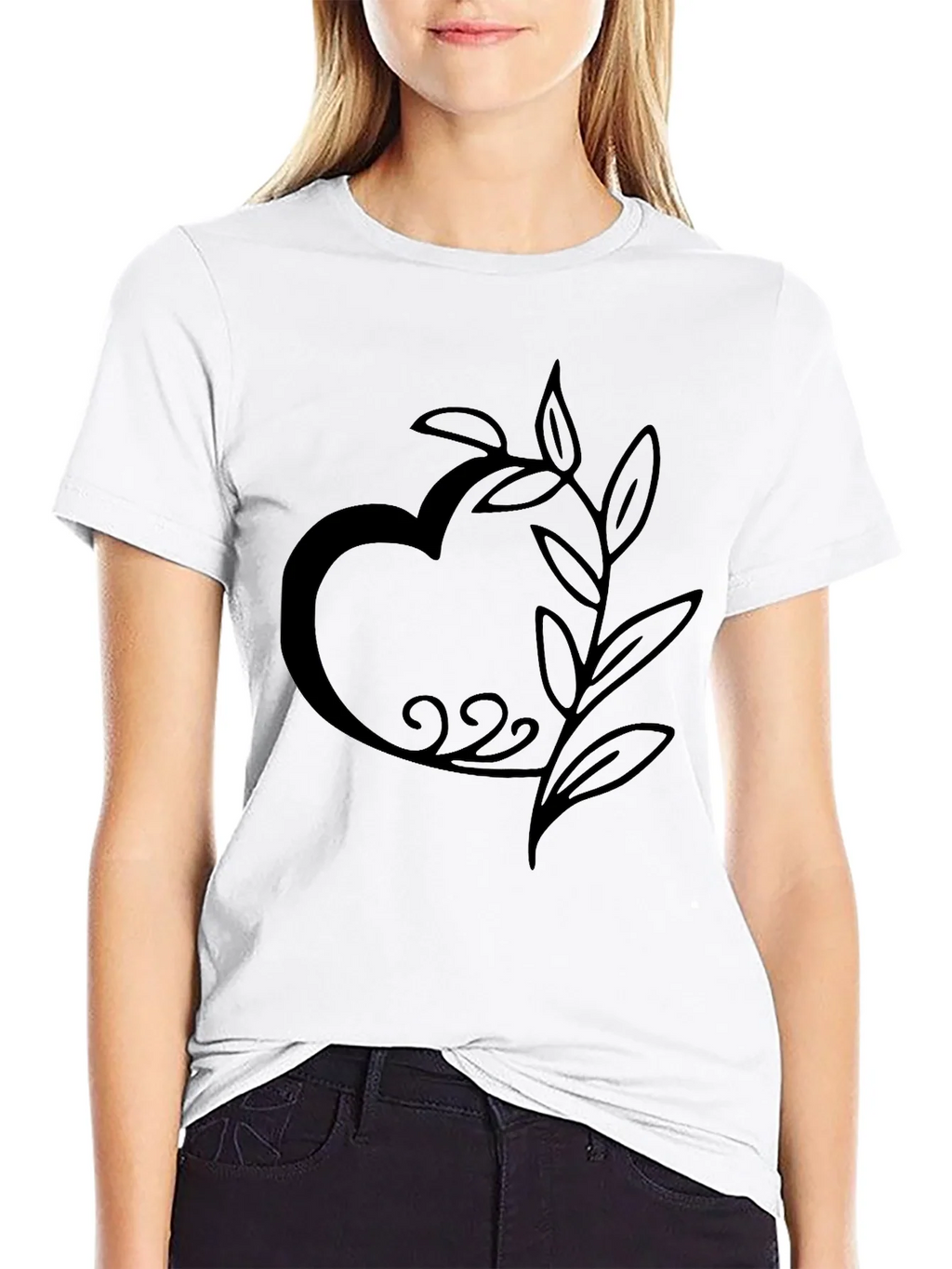 Heart and Leaf Black Graphic Tee product image 8