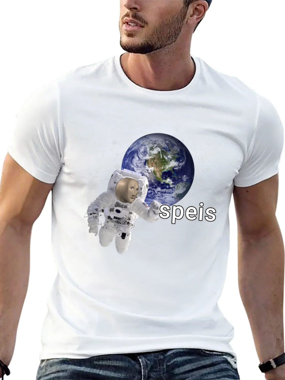 Speis Stonks Meme Astronaut T-Shirt product image 6
