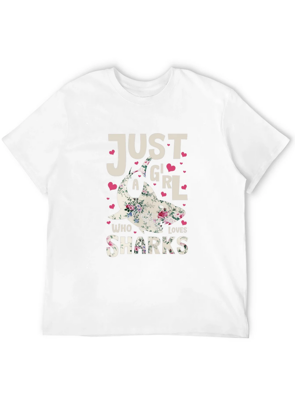 Floral Shark Graphic T-Shirt - Just A Girl Who Loves Sharks product image 11