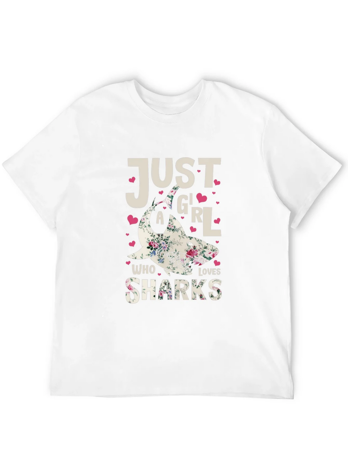Floral Shark Graphic T-Shirt - Just A Girl Who Loves Sharks product image 11