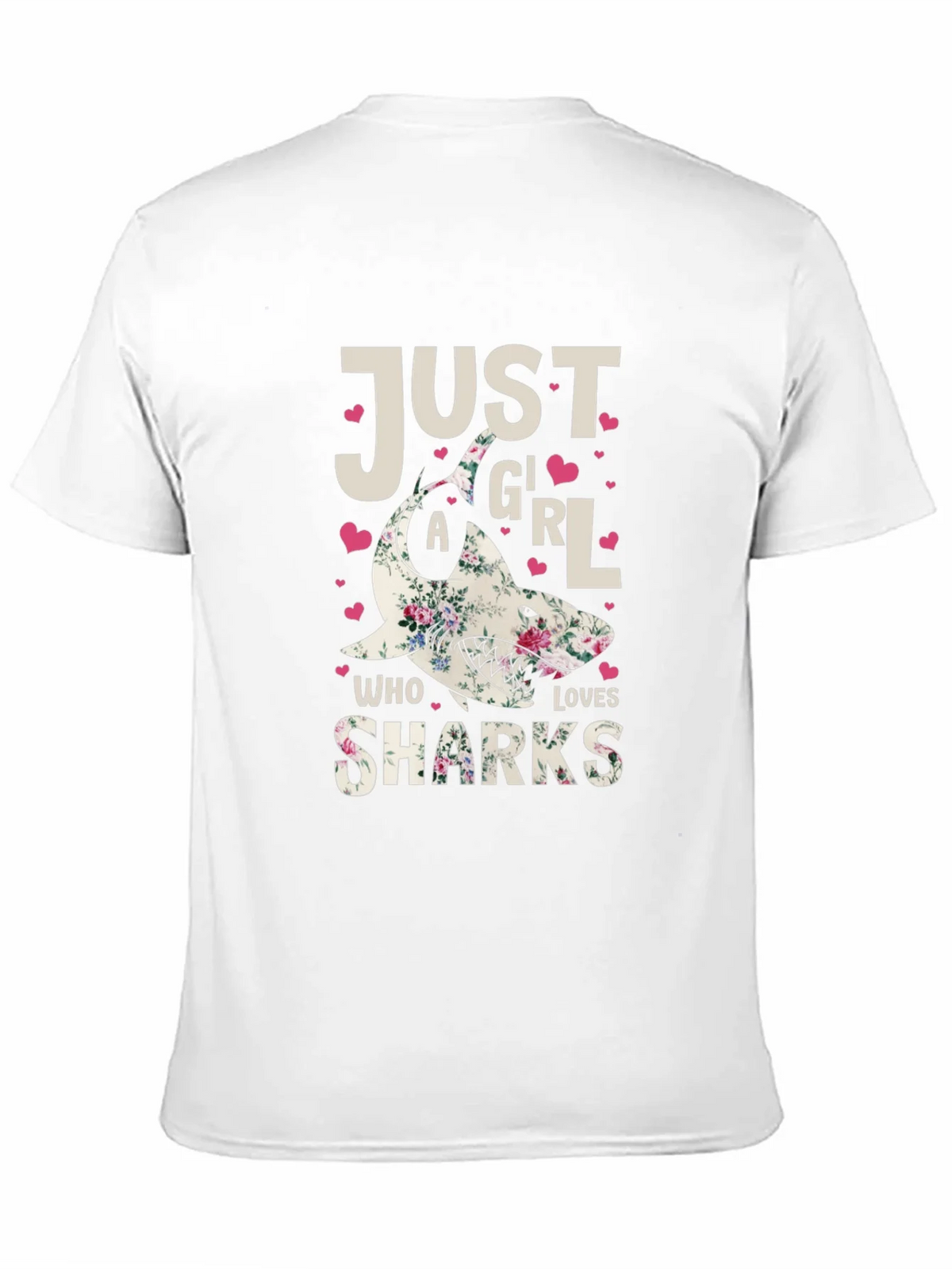 Floral Shark Graphic T-Shirt - Just A Girl Who Loves Sharks product image 10