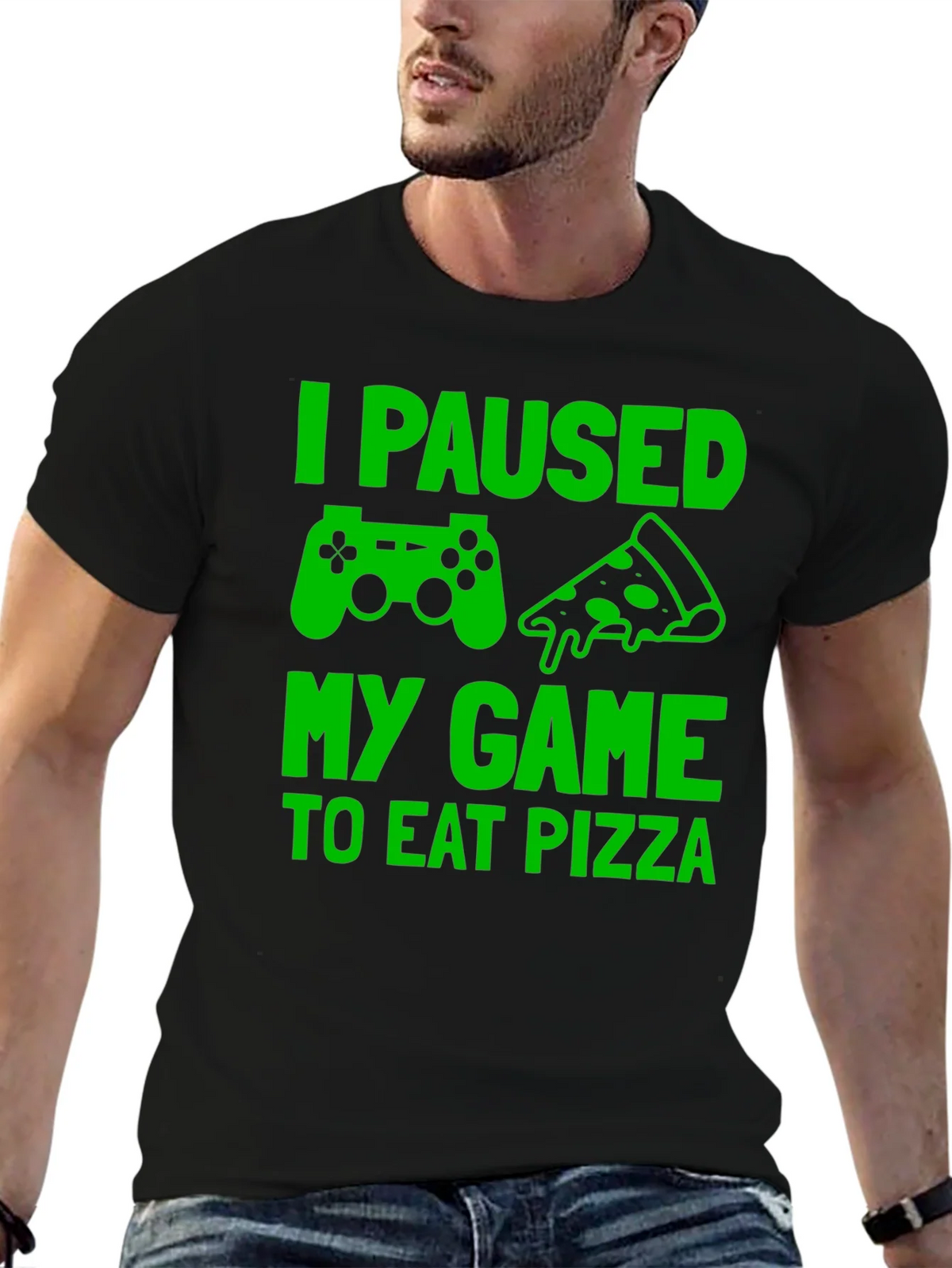 I Paused My Game to Eat Pizza Graphic Tee product image 6