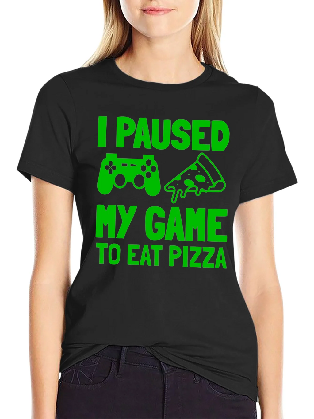 I Paused My Game to Eat Pizza Graphic Tee product image 2
