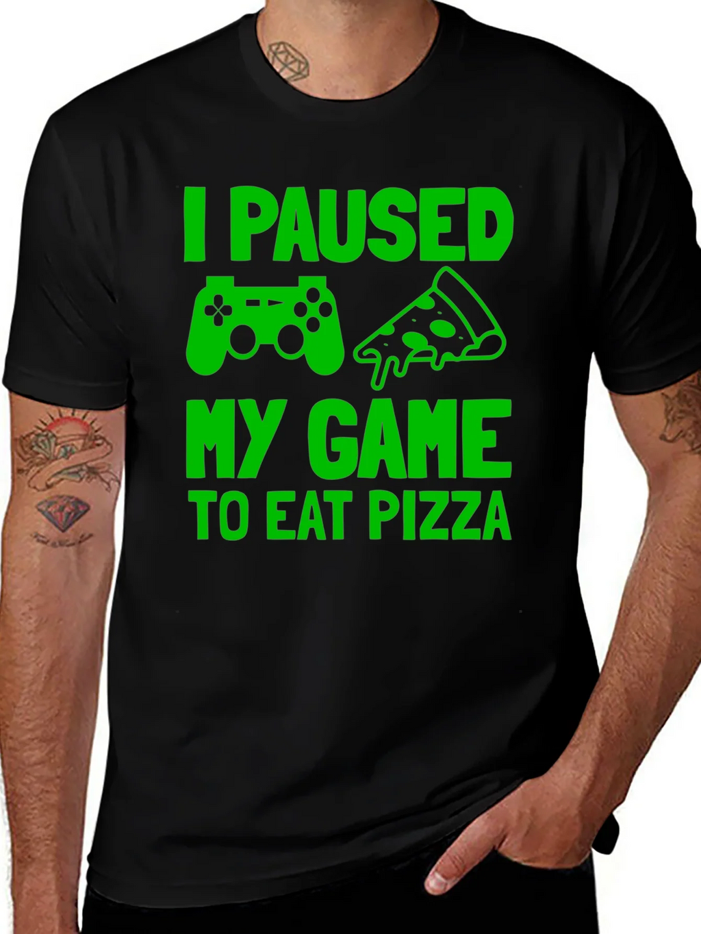 I Paused My Game to Eat Pizza Graphic Tee product image 1