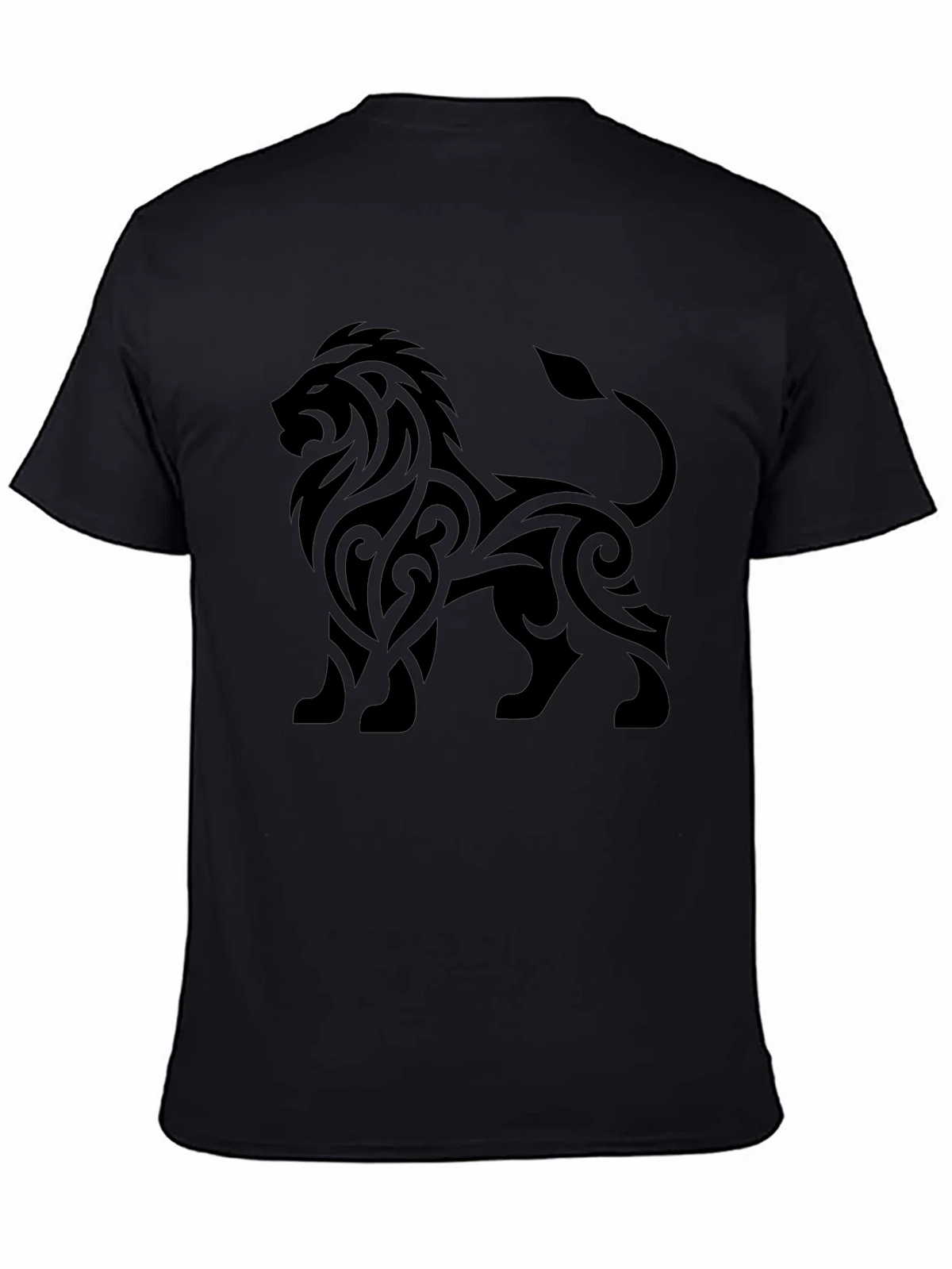 Lion Tribal Tattoo Black T-Shirt product image 4