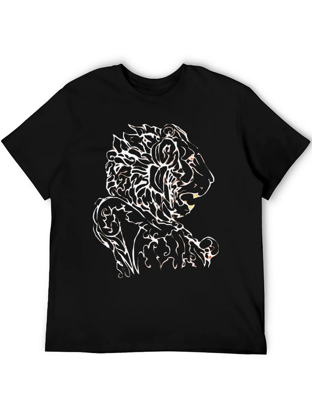 Tribal Lion Graphic Black T-Shirt product image 5