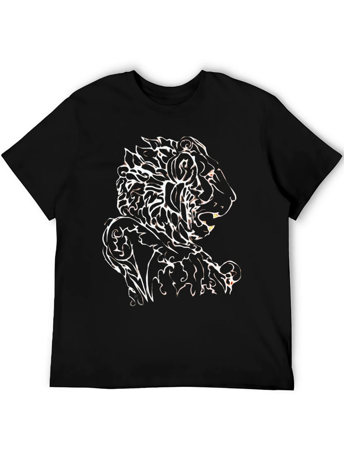 Tribal Lion Graphic Black T-Shirt product image 5