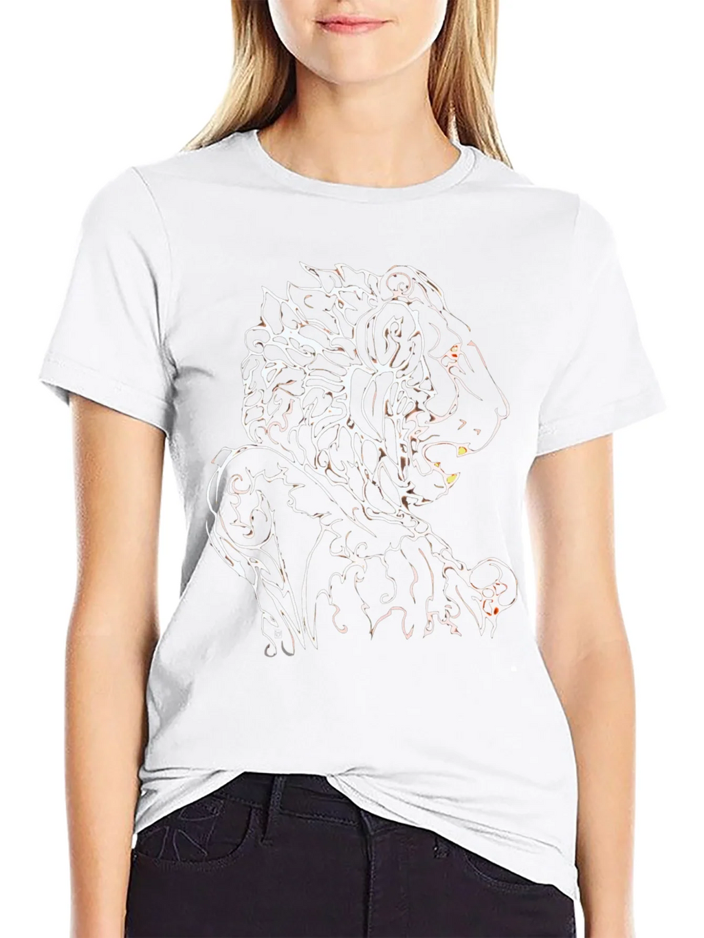 Tribal Lion Graphic Black T-Shirt product image 8