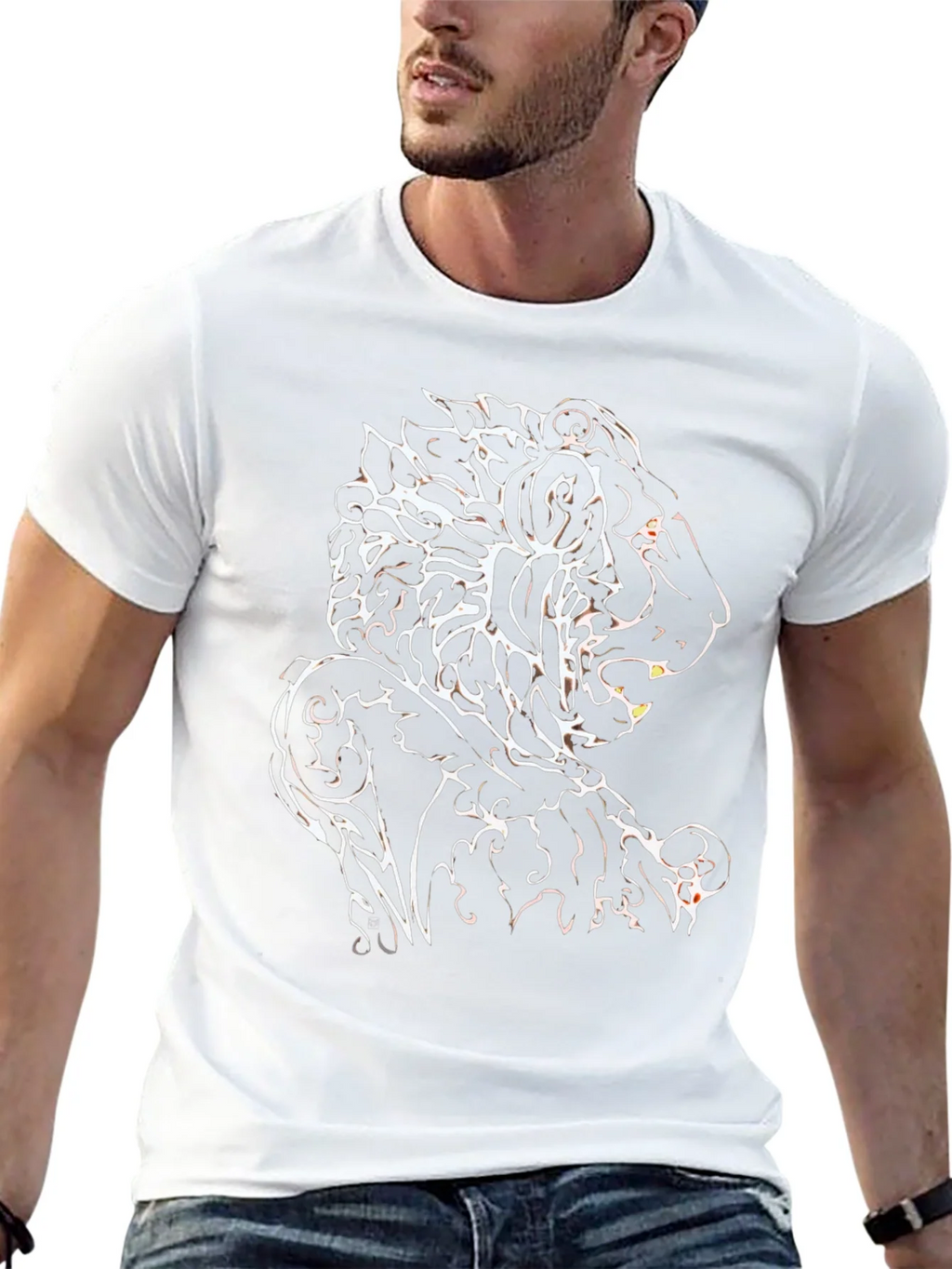 Tribal Lion Graphic Black T-Shirt product image 12