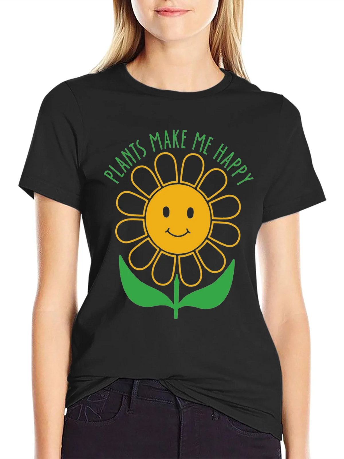 Plants Make Me Happy Sunflower Graphic T-Shirt product image 2