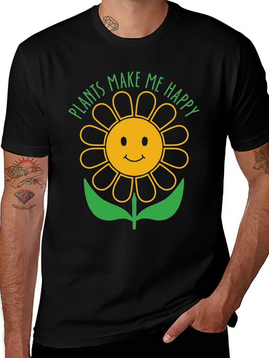Plants Make Me Happy Sunflower Graphic T-Shirt product image 1