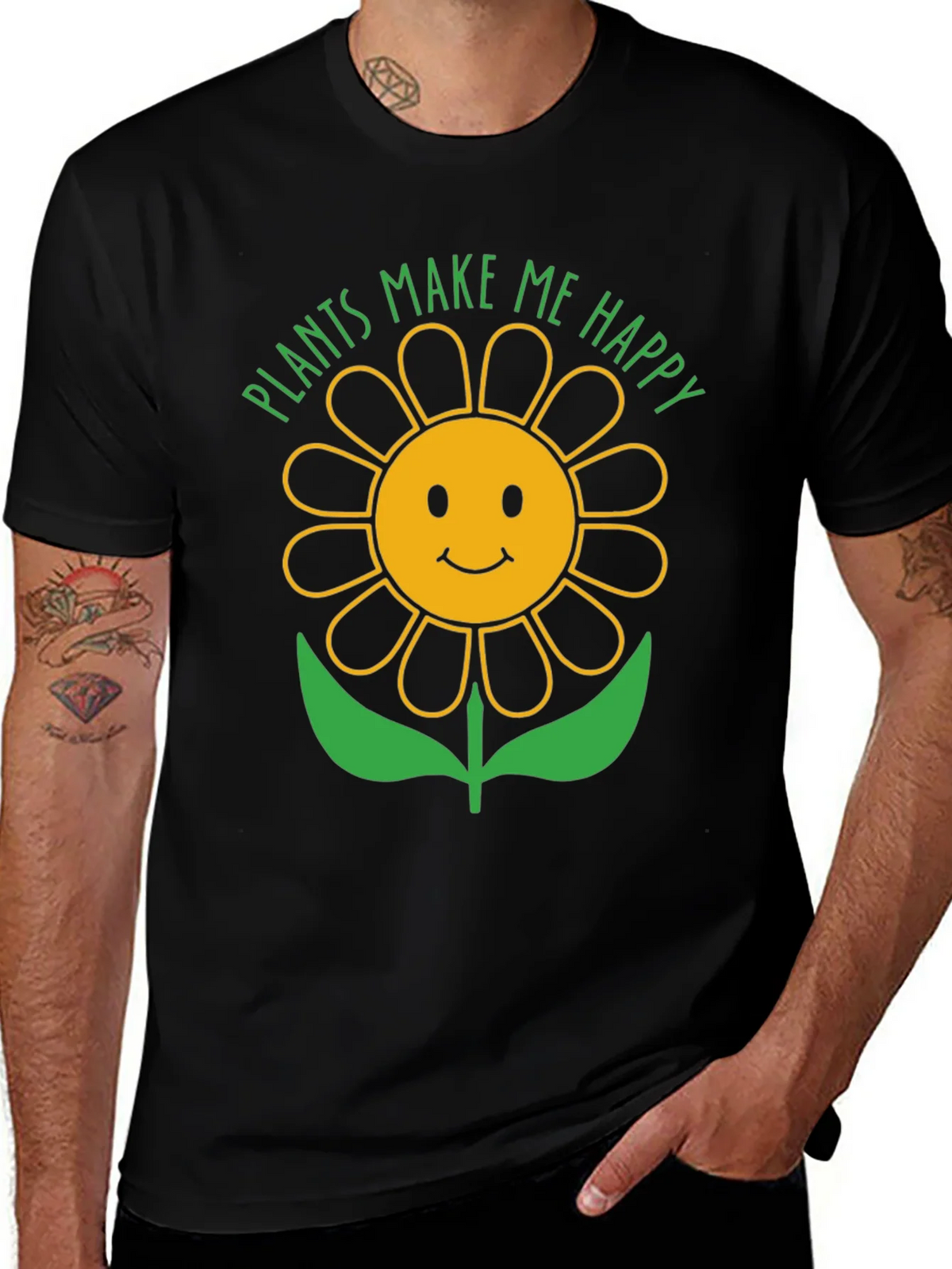 Plants Make Me Happy Sunflower Graphic T-Shirt product image 1