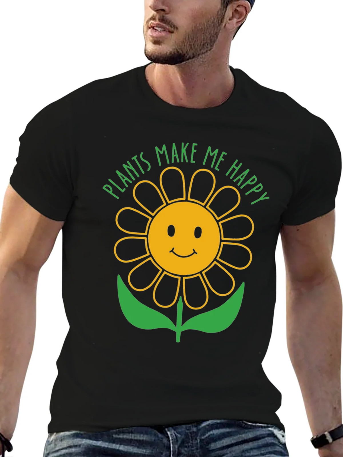 Plants Make Me Happy Sunflower Graphic T-Shirt product image 6