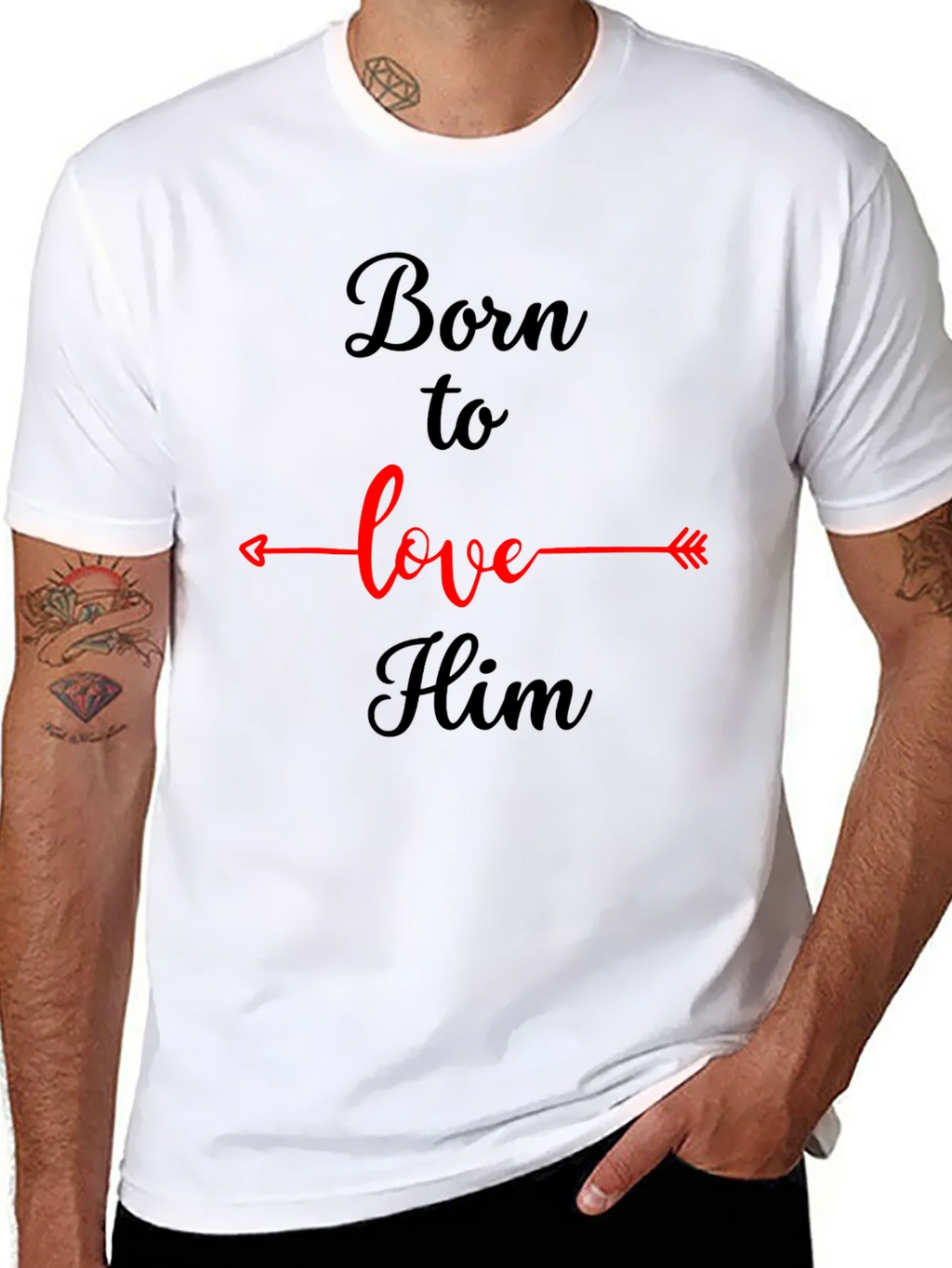 Born to Love Him Graphic Tee - Black Casual T-Shirt product image 4