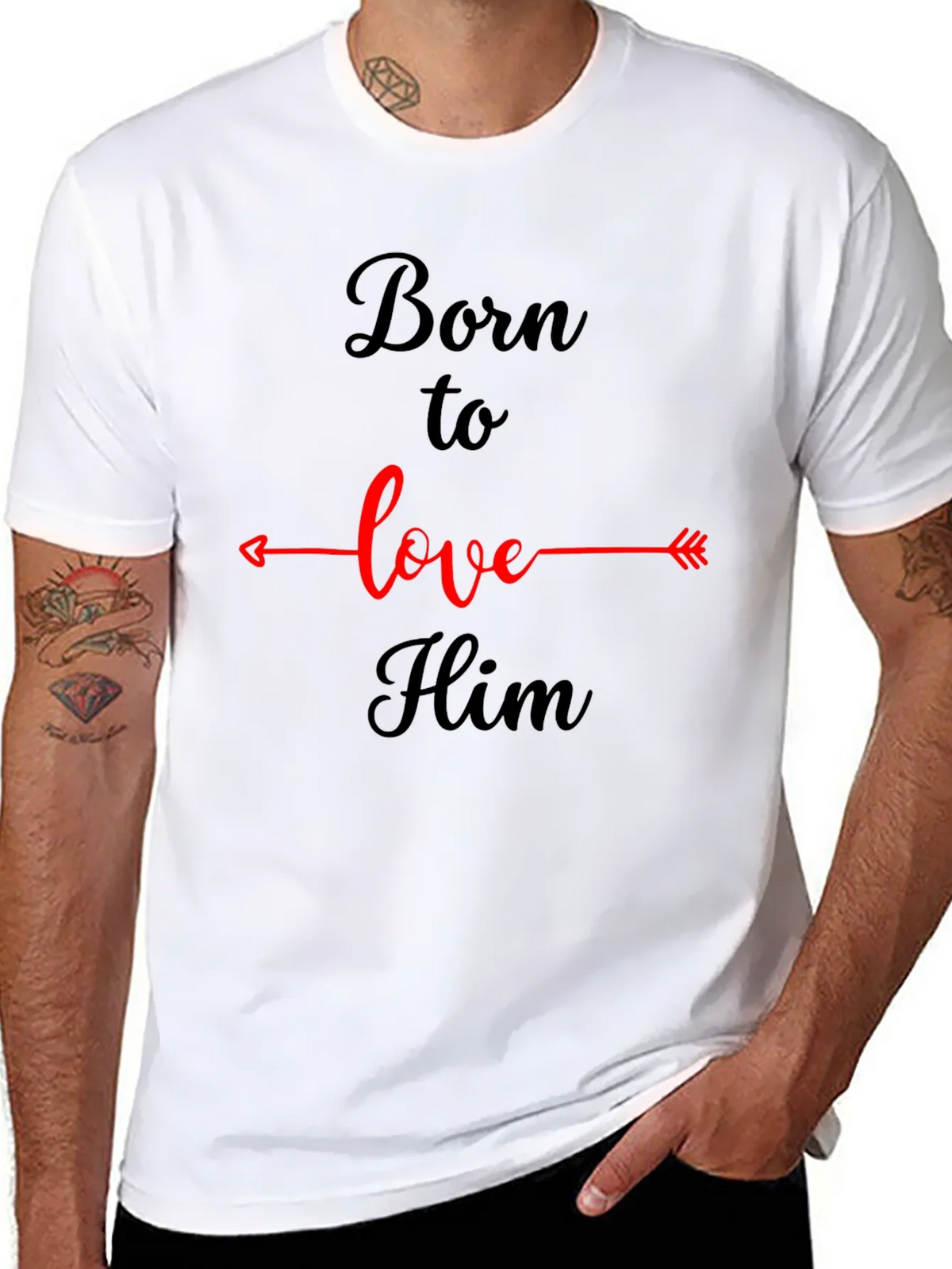 Born to Love Him Graphic Tee - Black Casual T-Shirt product image 4