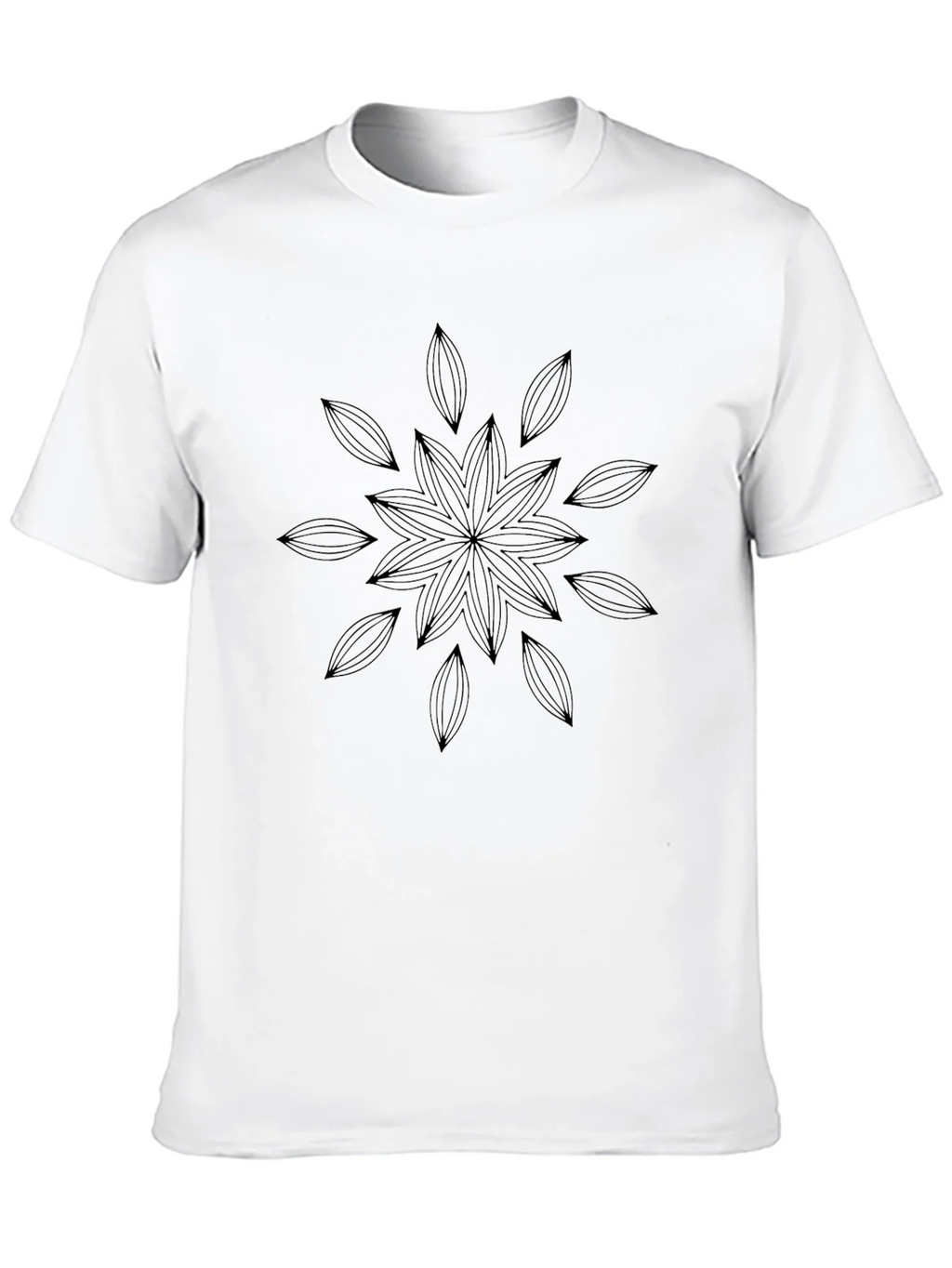 Black T-Shirt with Geometric Floral Mandala product image 5