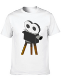 Retro Movie Camera Graphic Tee - Black product image 1