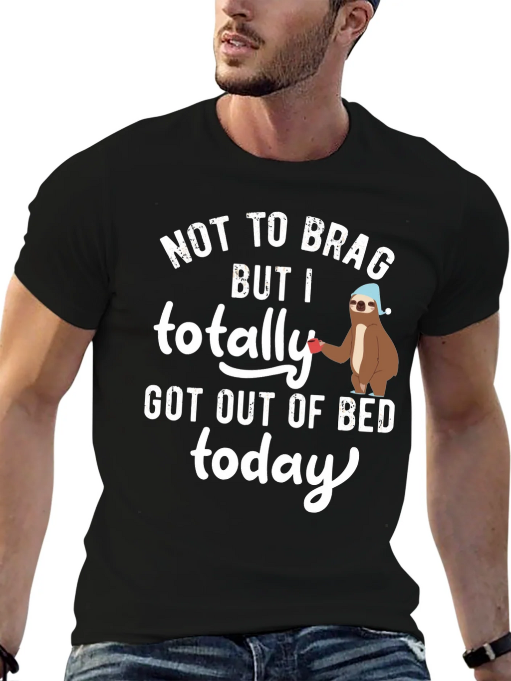 Sloth Out of Bed T-Shirt - Funny Sleepy Tee product image 6