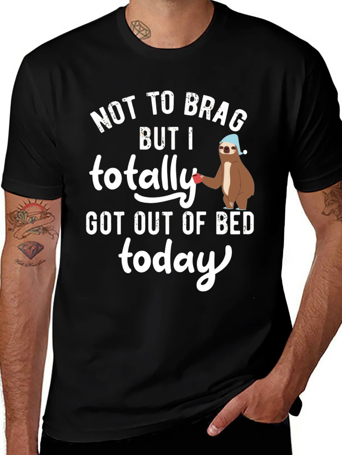 Sloth Out of Bed T-Shirt - Funny Sleepy Tee product image 1