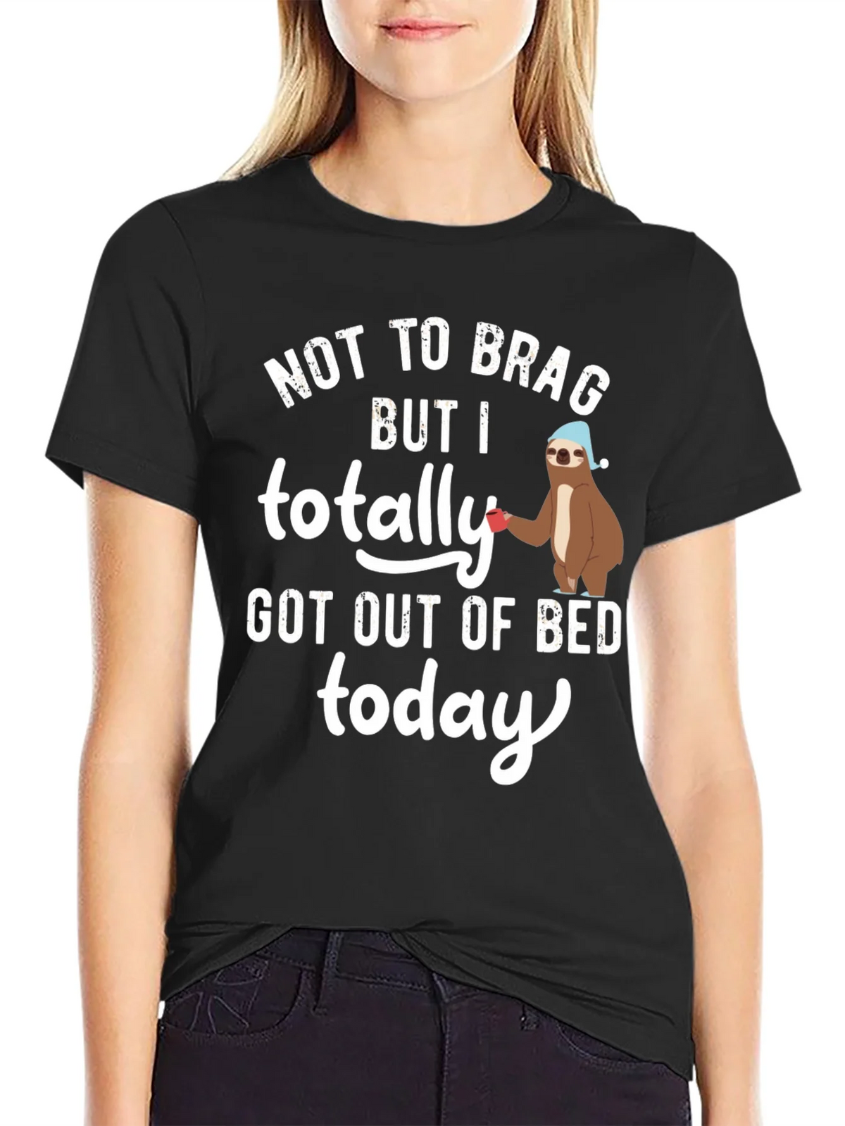 Sloth Out of Bed T-Shirt - Funny Sleepy Tee product image 2
