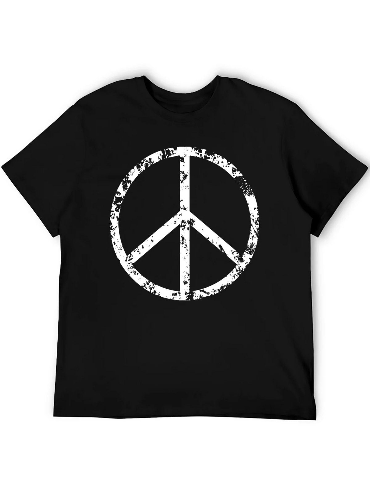 Peace Sign Graphic Tee - Black Cotton Blend Casual Shirt product image 5
