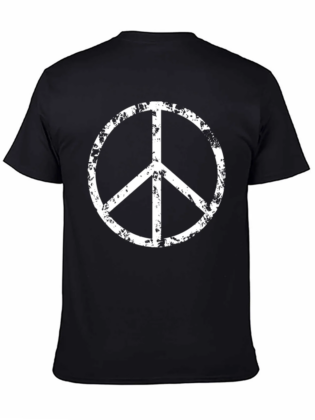 Peace Sign Graphic Tee - Black Cotton Blend Casual Shirt product image 4