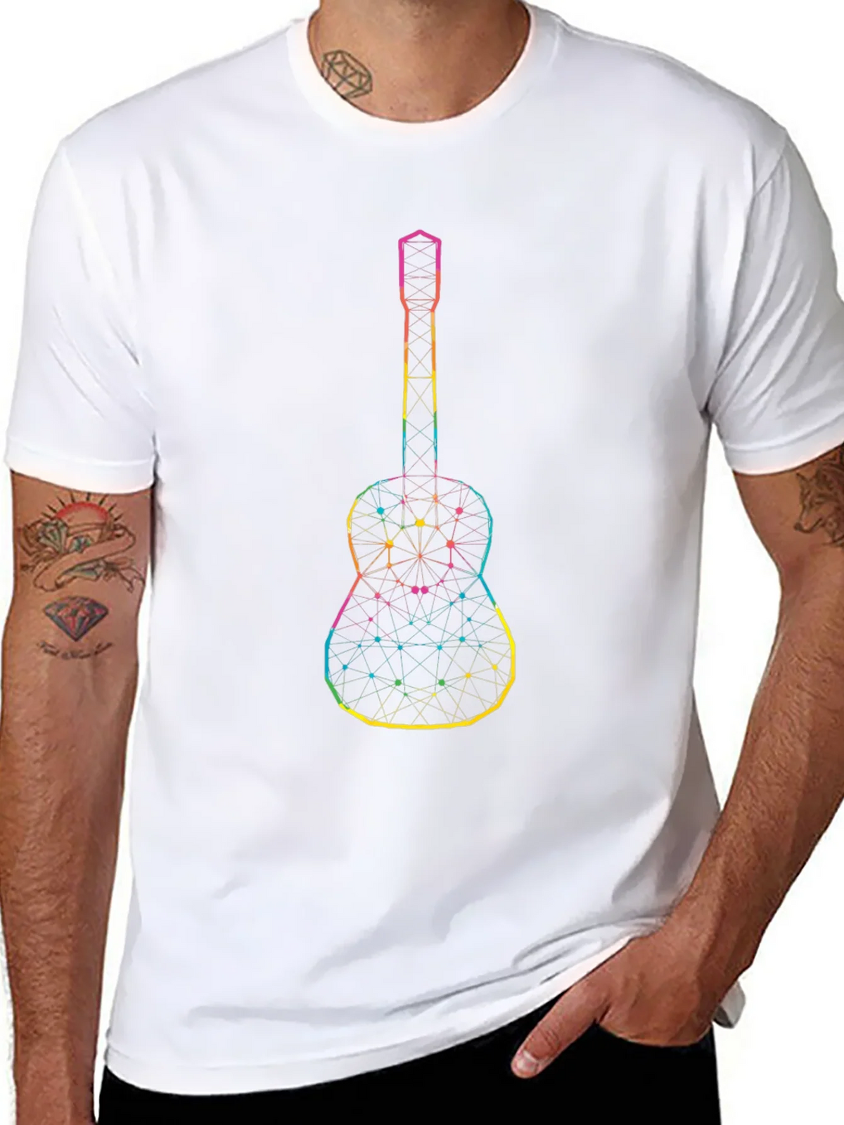 Geometric Guitar Graphic Black Tee product image 7