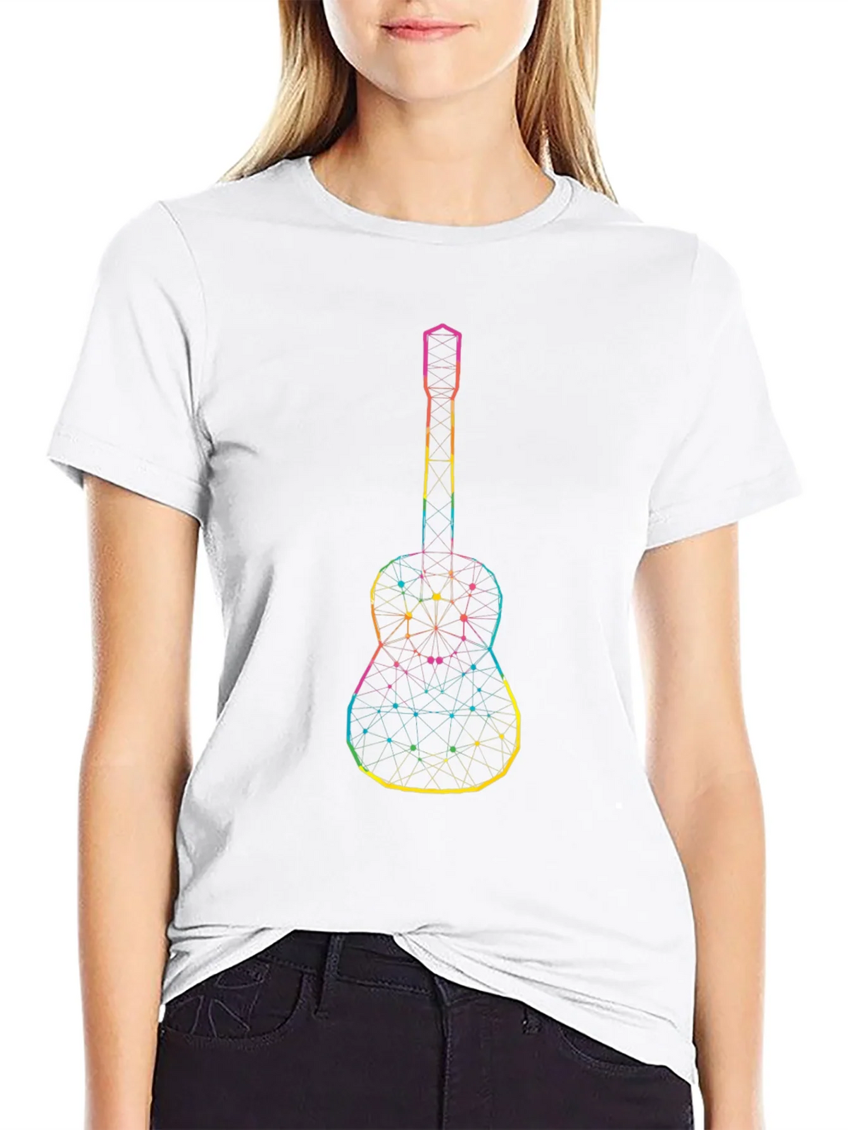 Geometric Guitar Graphic Black Tee product image 8