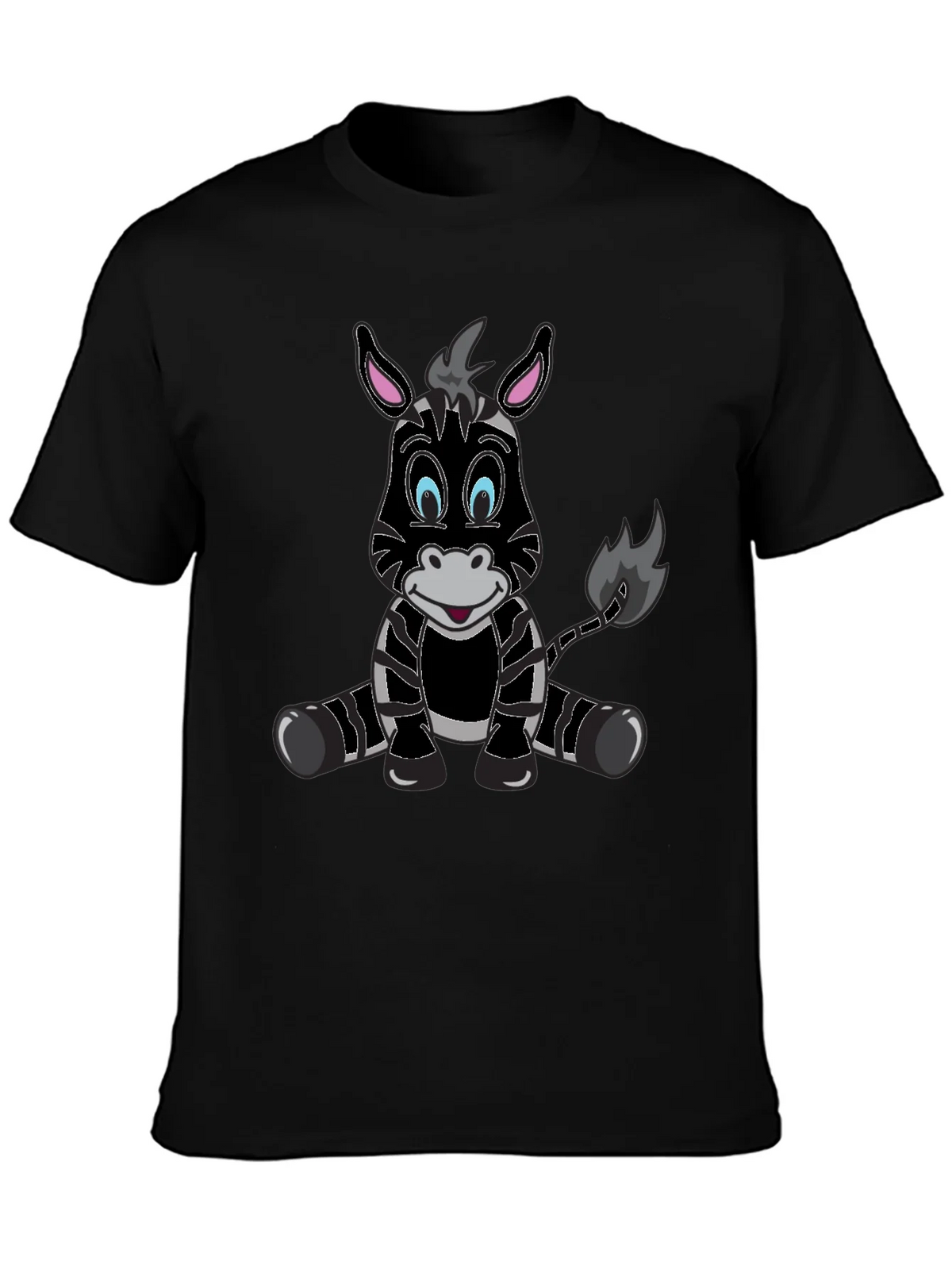Cartoon Zebra Graphic Tee - Mens Black T-Shirt product image 3