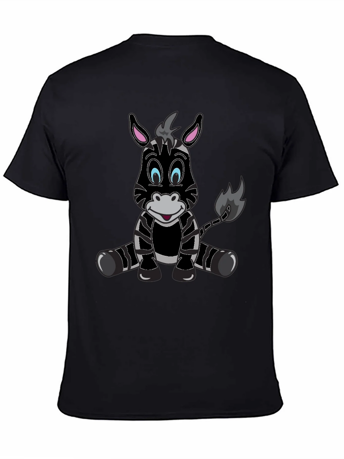 Cartoon Zebra Graphic Tee - Mens Black T-Shirt product image 4