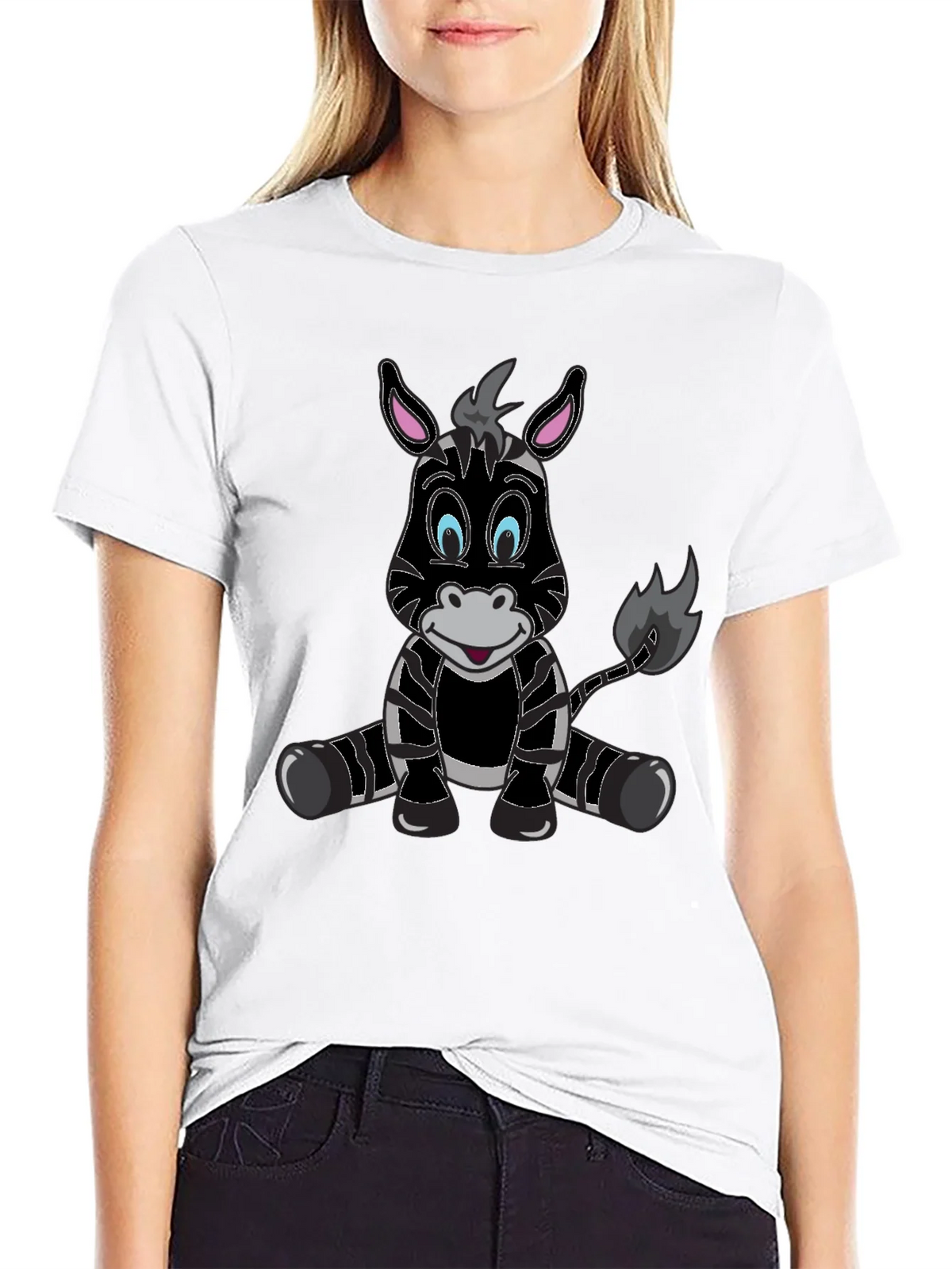 Cartoon Zebra Graphic Tee - Mens Black T-Shirt product image 8