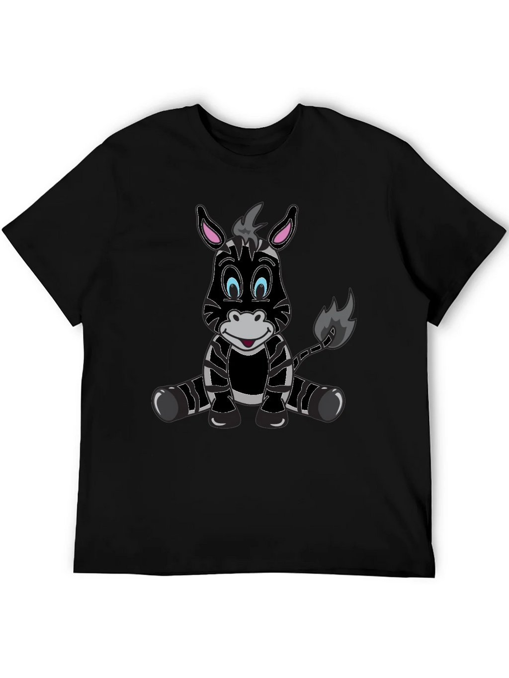 Cartoon Zebra Graphic Tee - Mens Black T-Shirt product image 5