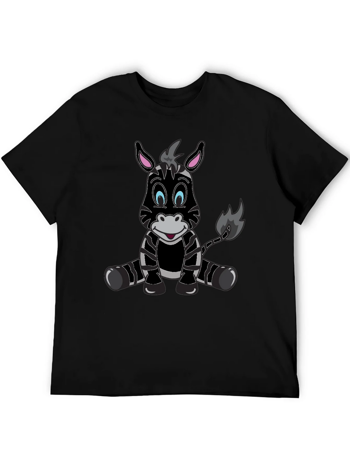 Cartoon Zebra Graphic Tee - Mens Black T-Shirt product image 5