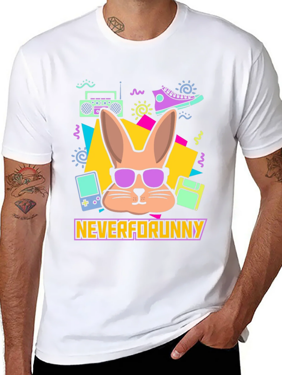 Neverforunny Bunny Retro T-Shirt product image 7