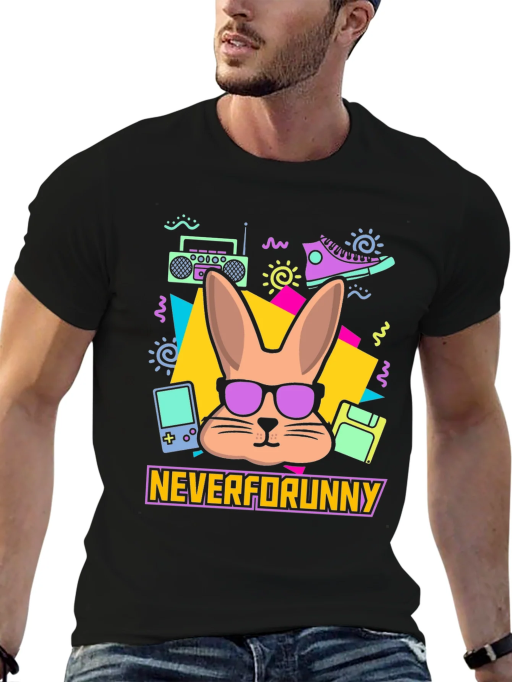 Neverforunny Bunny Retro T-Shirt product image 6