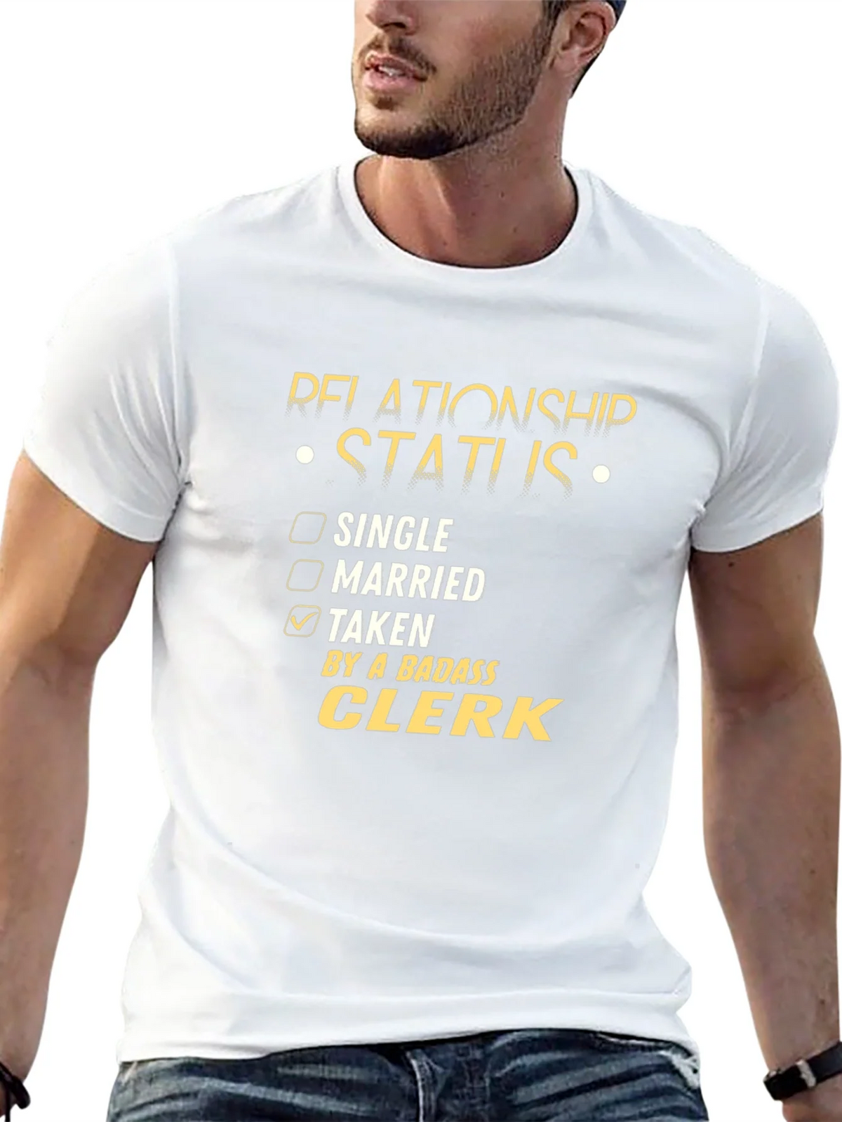 Badass Clerk Relationship Status T-Shirt product image 12