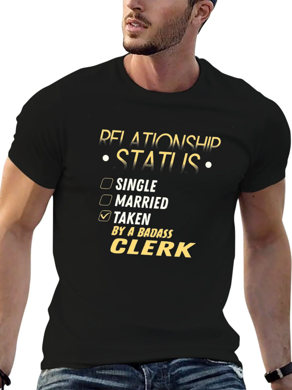 Badass Clerk Relationship Status T-Shirt product image 6