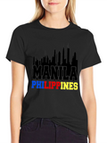 Manila Philippines Skyline Graphic T-Shirt product image 1