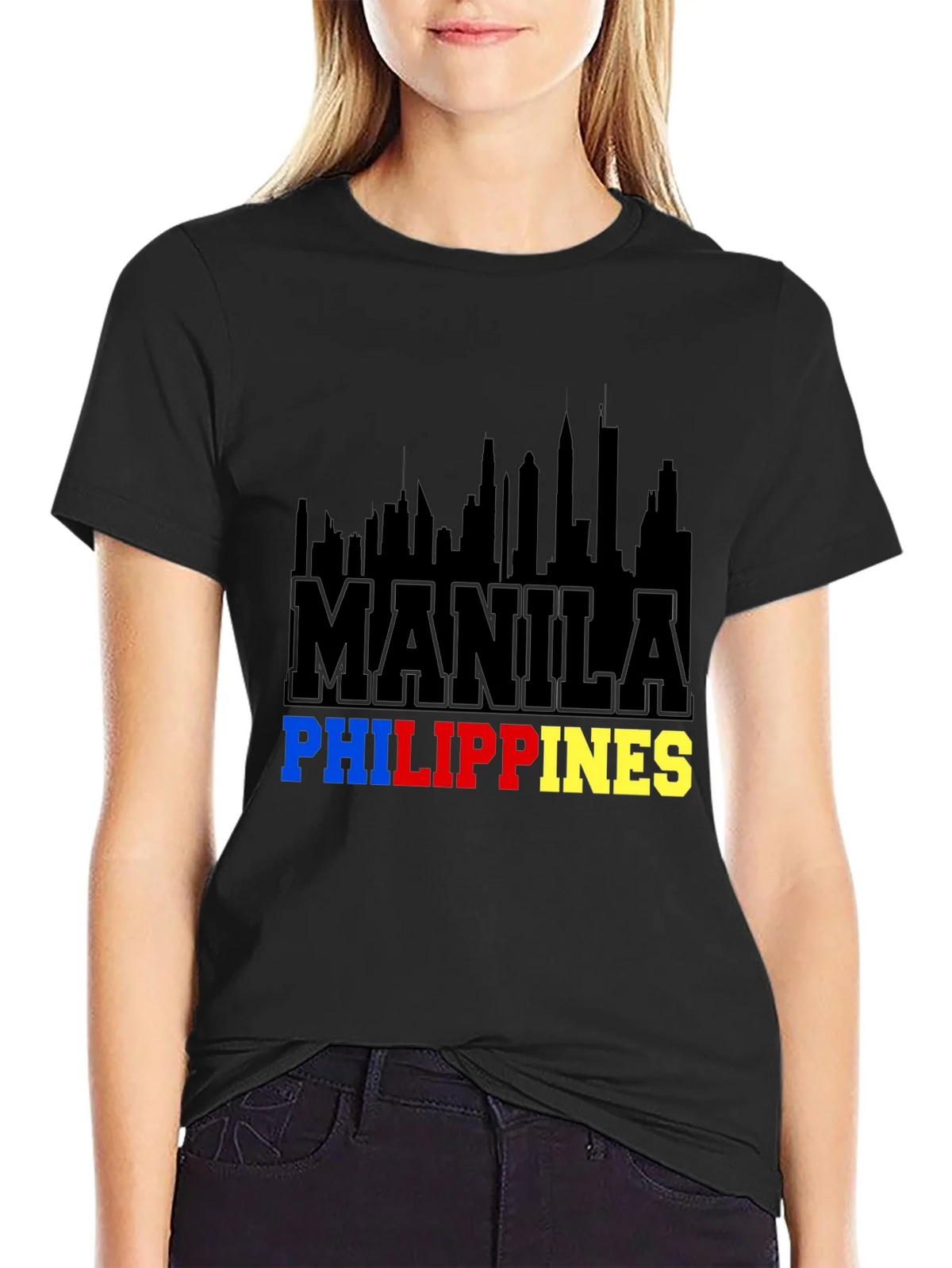 Manila Philippines Skyline Graphic T-Shirt product image 1