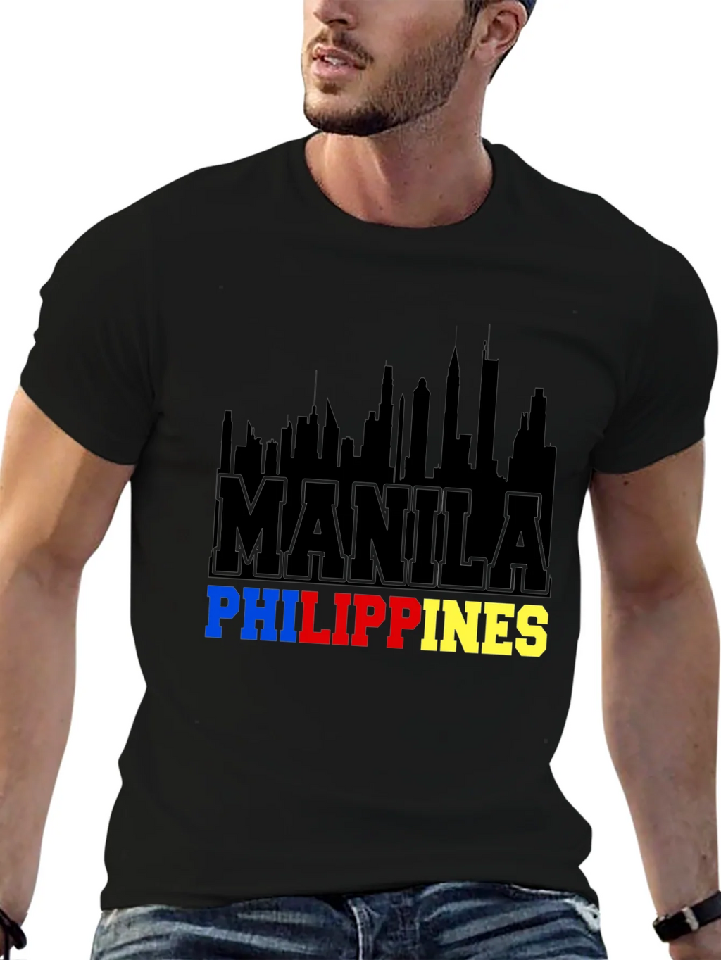 Manila Philippines Skyline Graphic T-Shirt product image 5