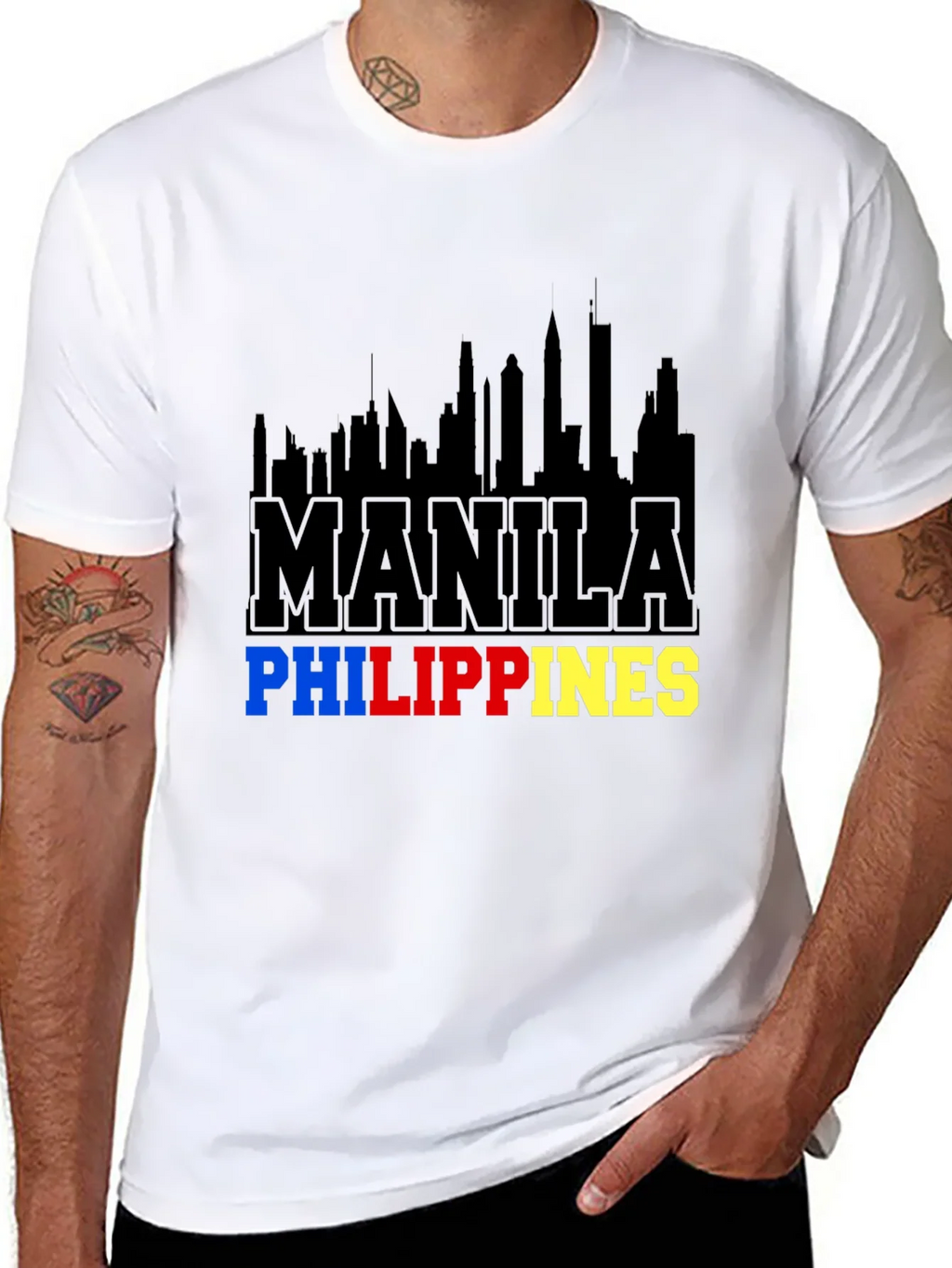 Manila Philippines Skyline Graphic T-Shirt product image 6