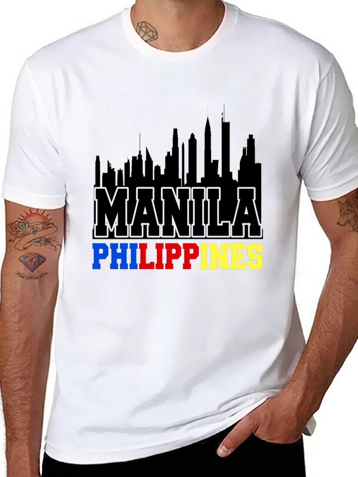 Manila Philippines Skyline Graphic T-Shirt product image 6