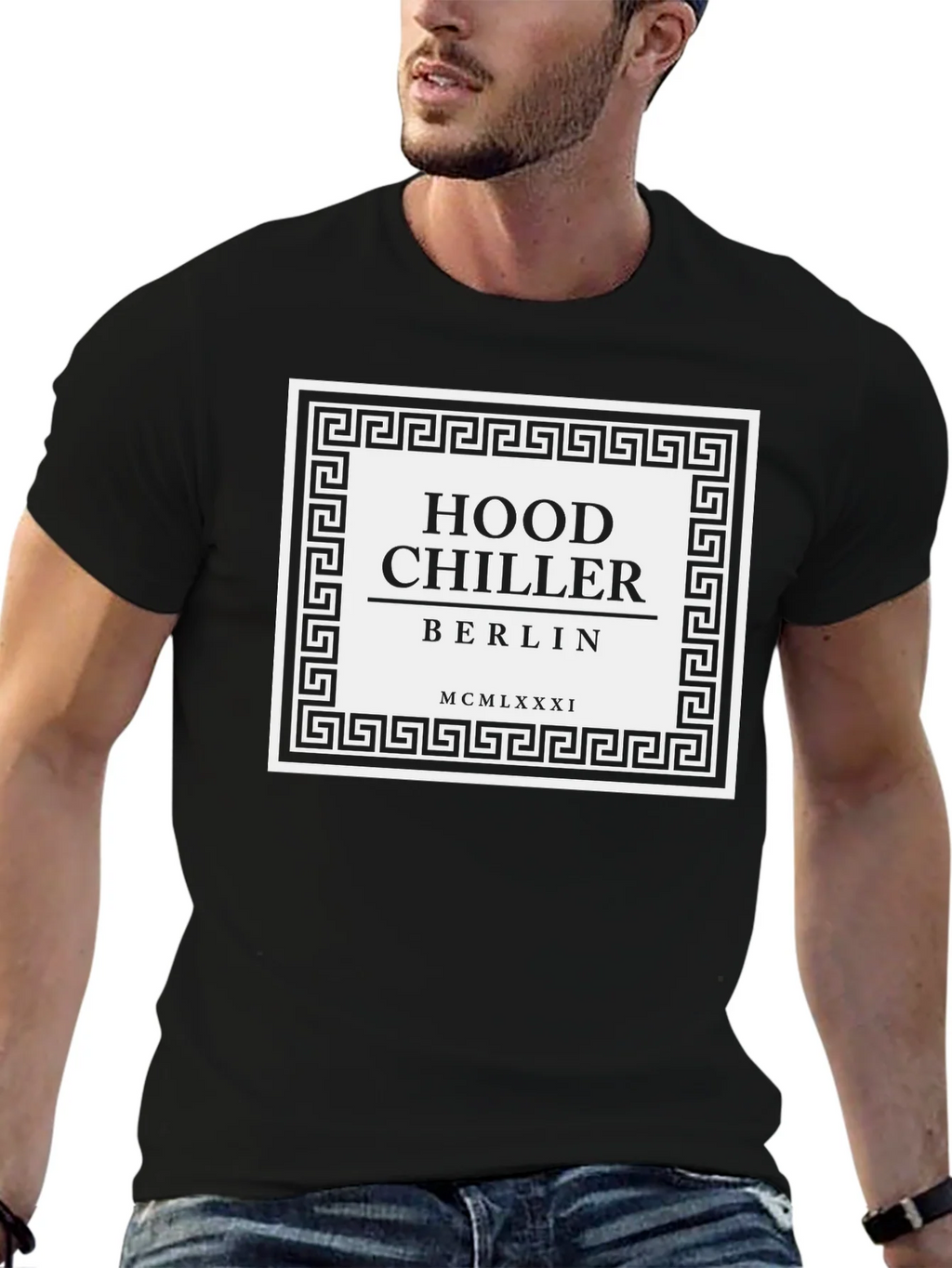 Hood Chiller Berlin Tee - Black Graphic T-Shirt product image 6