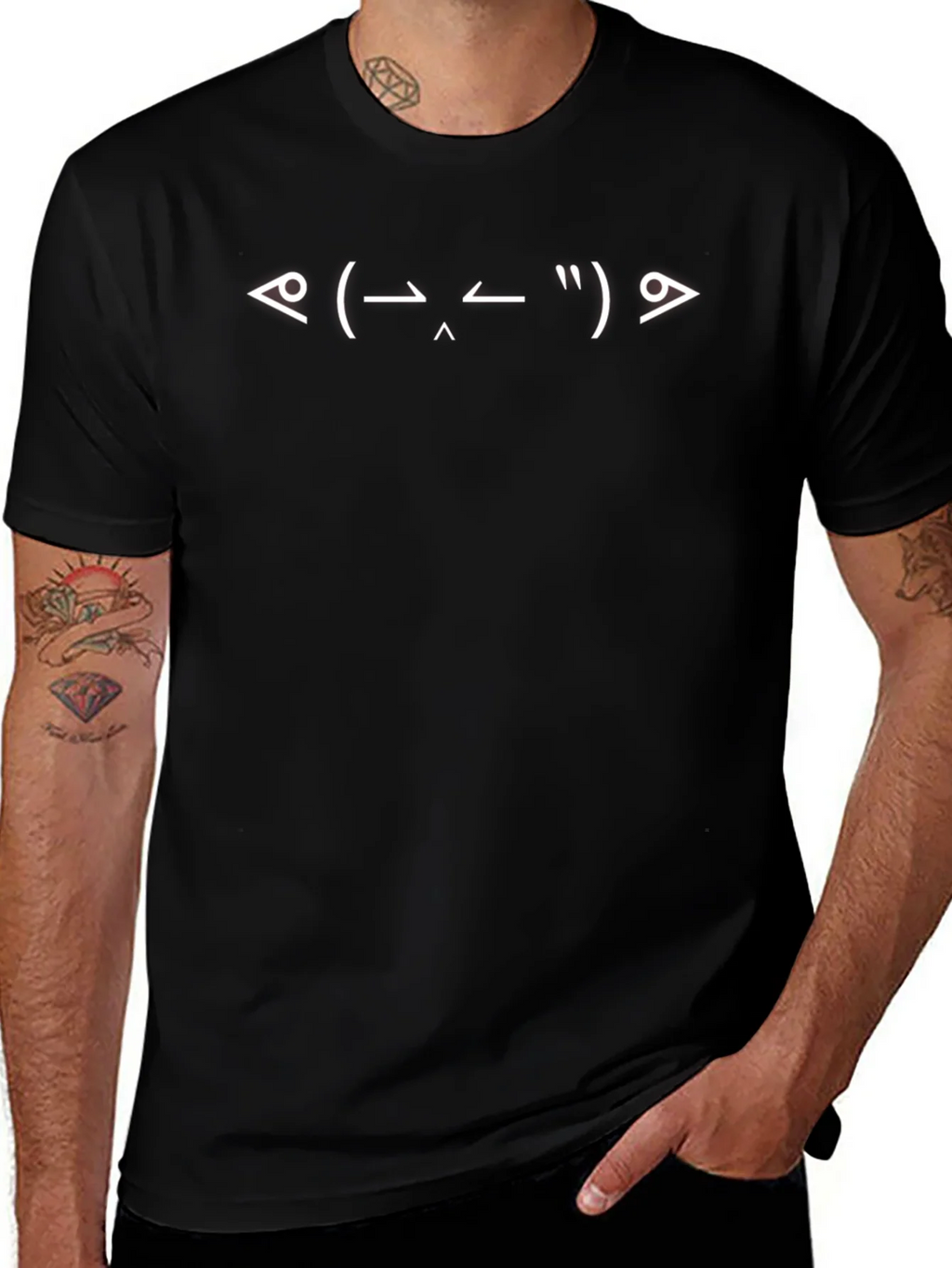Funny Emoticon Black T-Shirt for Men product image 1