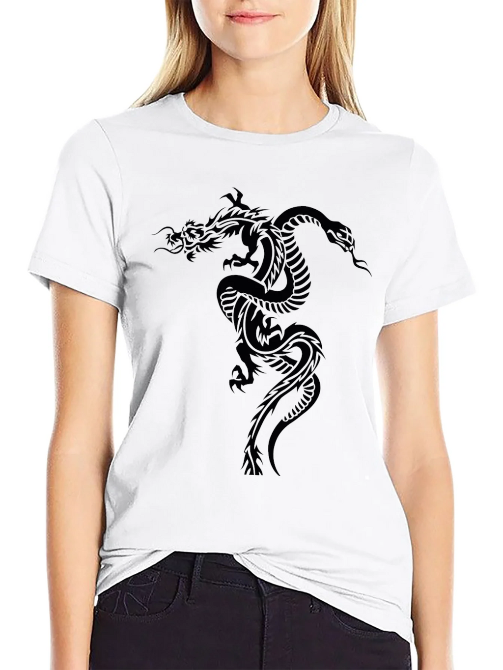 Mens Black Dragon Graphic T-Shirt product image 4